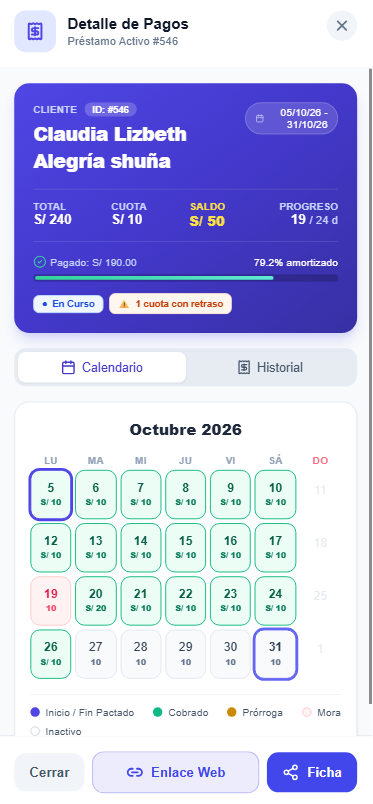 Fichas de préstamo digitales