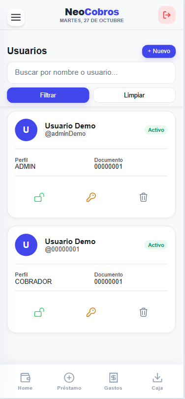 Control Multiusuario NeoCobros